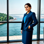 **

"A professional Turkish woman in a modest, stylish business outfit, standing in a modern office in Istanbul with the Bosphorus in the background, fully clothed, appropriate attire, safe for work, perfect anatomy, natural proportions, professional photography, high quality."

**