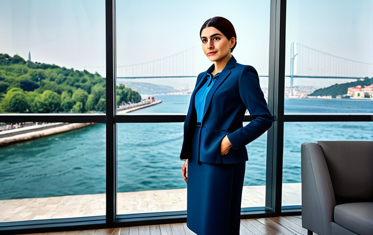 **

"A professional Turkish woman in a modest, stylish business outfit, standing in a modern office in Istanbul with the Bosphorus in the background, fully clothed, appropriate attire, safe for work, perfect anatomy, natural proportions, professional photography, high quality."

**