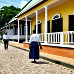 Historical Paramaribo**

"A charming street scene in Paramaribo, Suriname, featuring well-preserved wooden colonial architecture, fully clothed people strolling along the sidewalks, safe for work, appropriate content, perfect anatomy, natural proportions, professional photography, daytime, clear skies, modest attire, professional dress."

**